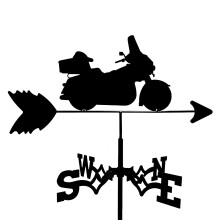 Stainless Steel Garden Weathervane Retro Motorcycle Wind Direction Indicator for Yard and Shed