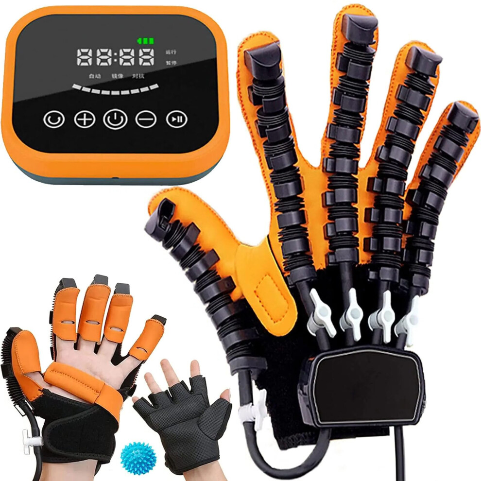 Rehabilitation Robot Glove with Pneumatic Bionic Motion, Adjustable Strength, USB Rechargeable Hand Therapy Device for Stroke Recovery