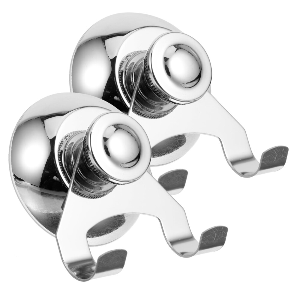 2 Pack Stainless Steel Suction Cup Hooks With Strong Vacuum Grip For Bathroom Towels And Kitchen Utensils 9164114464743