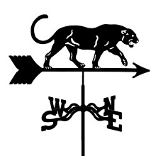 Weathervane with Roof Mount Metal Wind Direction Indicator for Farmhouse Garden Home Decor (Yacht, Leopard)