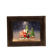 Christmas Santa Claus Snow Globe with LED Light, Rotating Musical Display and Glitter Holiday Decoration