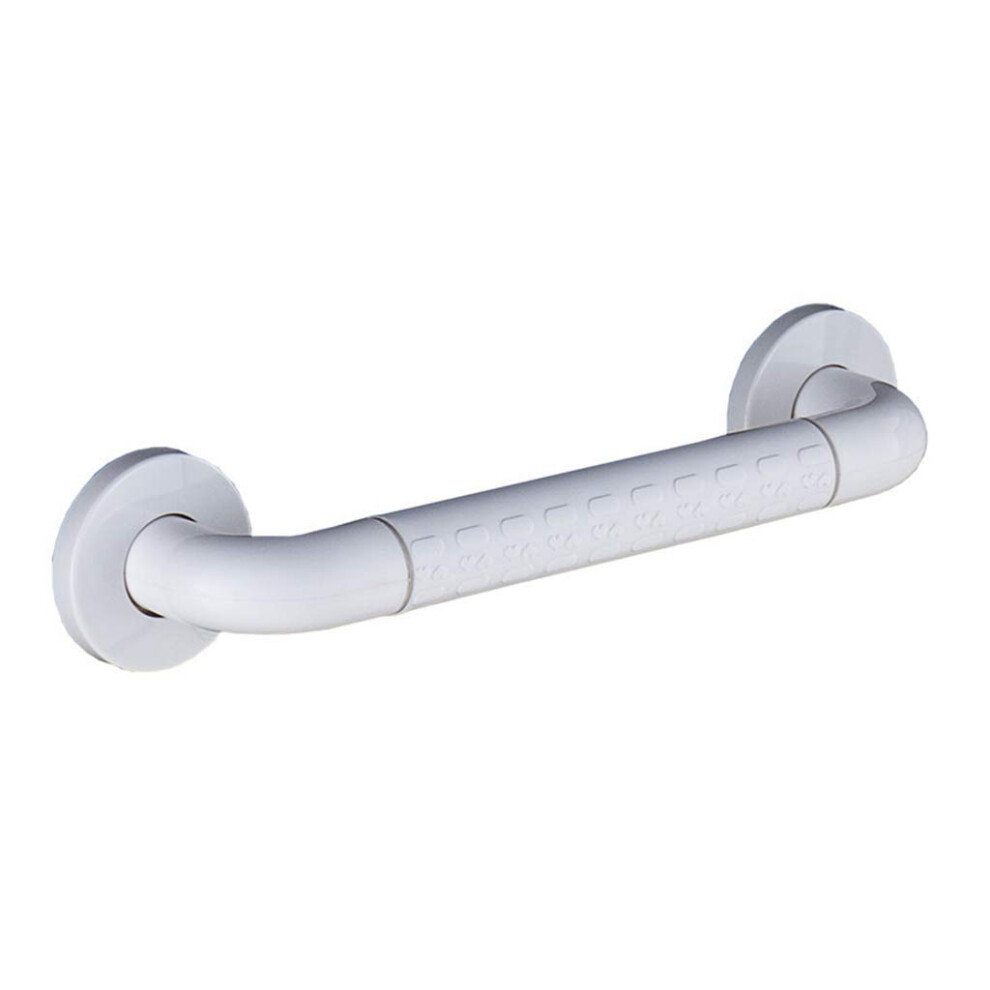 White Bathroom Grab Bar With Nonslip Grip, Wall Mounted Safety Support Rail For Elderly And Seniors,
