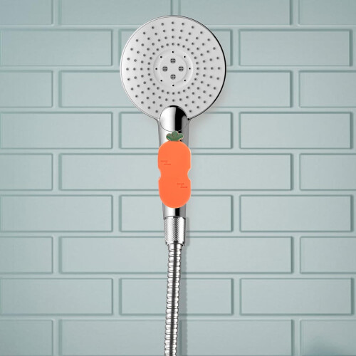 Cute Carrot Shape Suction Cup Shower Head Holder Bracket for Easy Tool Bathroom Installation 1