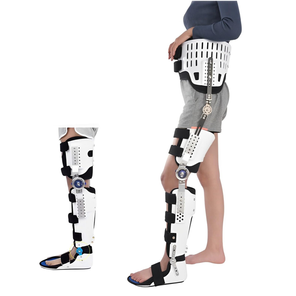 Adjustable Hinged Knee Support Brace with Side Stabilizers, Breathable Fabric for Sports and Recovery