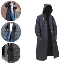 (3XL) Long Raincoat Rain Coat Hooded Trench Jacket Outdoor Hiking Unisex Waterproof