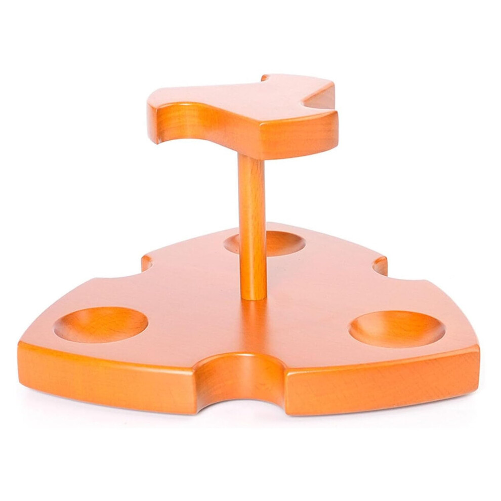Black Wooden Pipe Stand For 3 Smoking Pipes, Solid Wood Tobacco Pipe Display Rack Holder