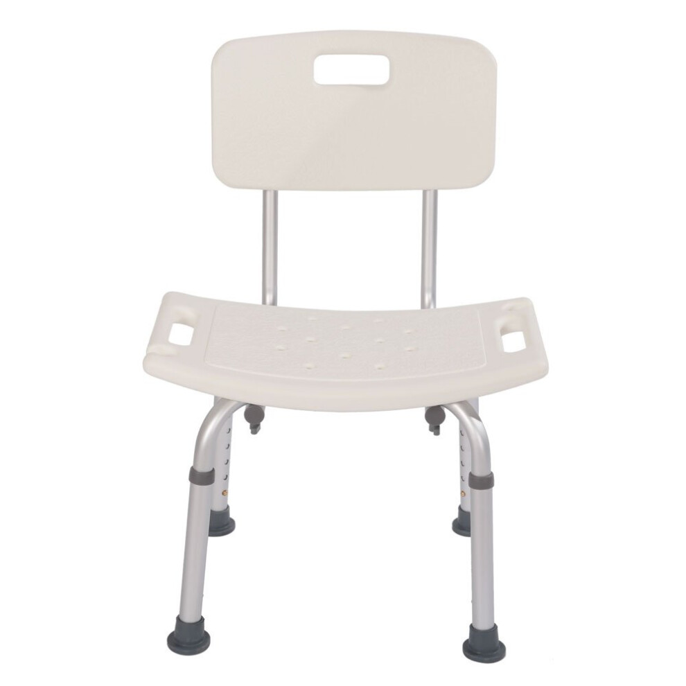 Shower Chair with Backrest for Seniors, NonSlip Height Adjustable Bath Seat, 450 lbs Capacity