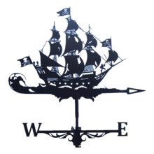 Sailboat Weathervane Stainless Steel Outdoor Yard Garden Decor Black Finish 13x24 Inch