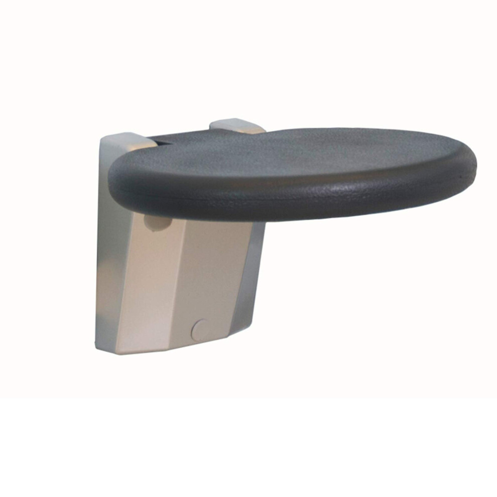 Black Wall Mounted Folding Shower Seat For Elderly And Disabled, 150Kg Load, Durable Aluminum,