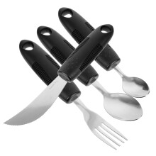 Adaptive Utensils with Ergonomic Nonslip Grip for Elderly and Disabled, Lightweight Cutlery Set