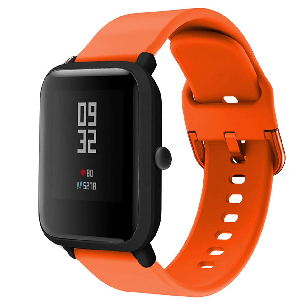 20Mm Silicone Watch Band Replacement Strap Compatible With Smartwatch Ref: 2543 Orange 9365369632172