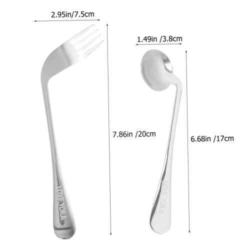 Ergonomic Spoon and Fork Set with Angled Design for Elderly and Disabled SelfFeeding 1