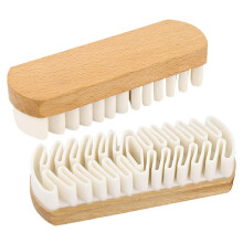 2PCS DualSided Suede Shoe Brush with Eraser for Suede and Nubuck Cleaning Shoes Bags Jackets Brown