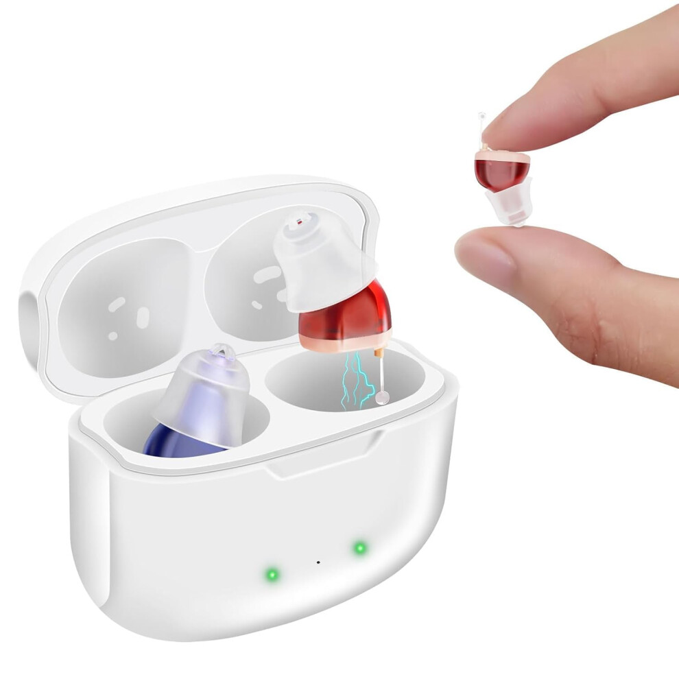 Rechargeable Invisible Hearing Aids for Seniors with Noise Cancellation and 16Channel Sound Processing