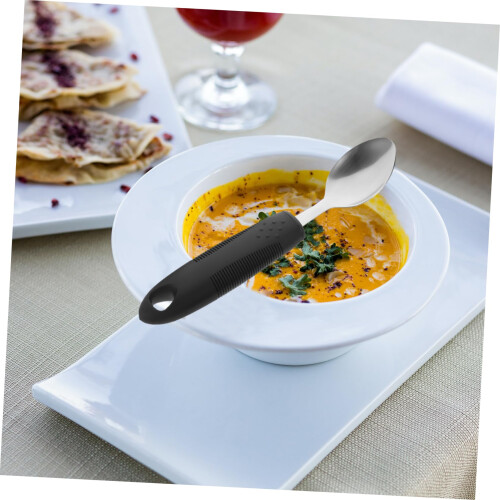 Adaptive Utensils Spoon and Fork Set with Nonslip Ergonomic Grip for Elderly and Disabled 2