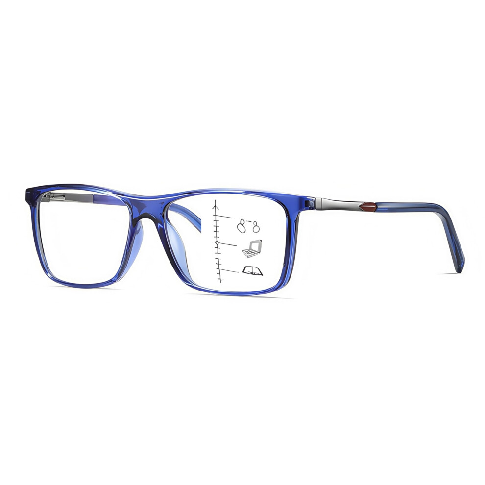 Blue/Light Blocking Progressive Multifocus Reading Glasses 2.0X Frame For Computer And Tv