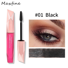 (#01 Black) MAXFINE Colour Silk Fiber False Lash Mascara Waterproof Eyelash Extension Volume