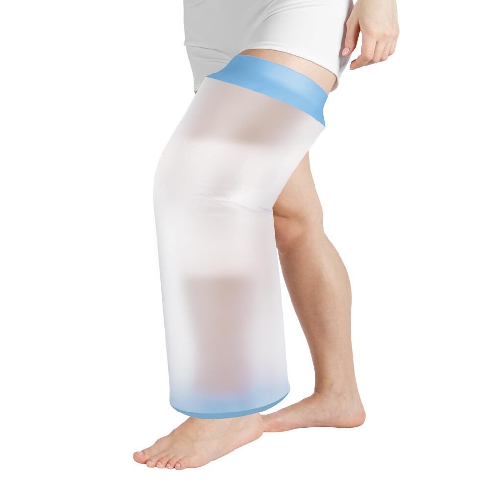 Waterproof Knee Cover For Shower After Surgery, Reusable Silicone Protector With Adjustable Seal 9365369631113