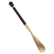 Wood Shoehorn with Brass Tip Long Handle NonSlip Boot Aid for Seniors Men Women