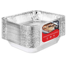 Disposable Aluminum Foil Pans 9x13 Deep HalfSize for Baking, BBQ, Catering, Oven and Freezer Safe 10 Pack