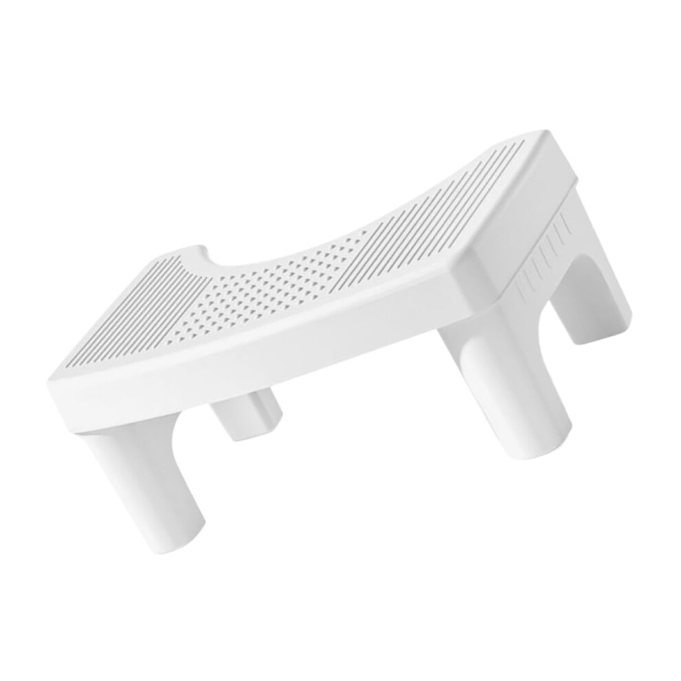 Foldable Toilet Step Stool With Antislip Stable Platform For Seniors And Kids Plastic White