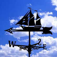Metal Weather Vane Vintage Wind Direction Indicator for Outdoor Garden Roof Decor Ref: 1077