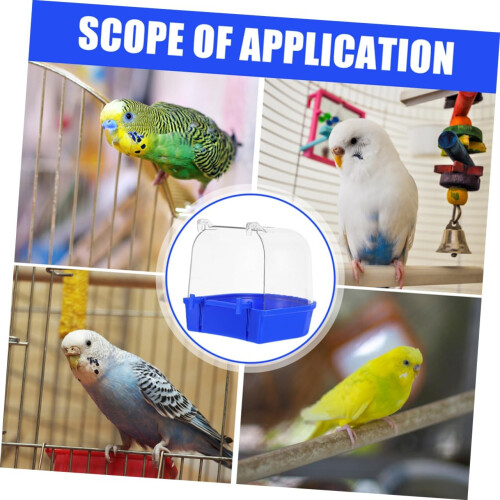 Bathing Tub with Splashproof Edges Durable Plastic Bird Shower for Cage Easy Clean 1