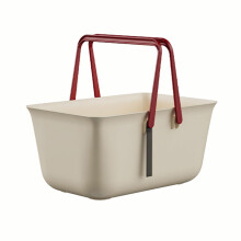 Portable Bathroom Storage Basket with Handle for Toiletries and Cosmetics, White Ventilated Organizer
