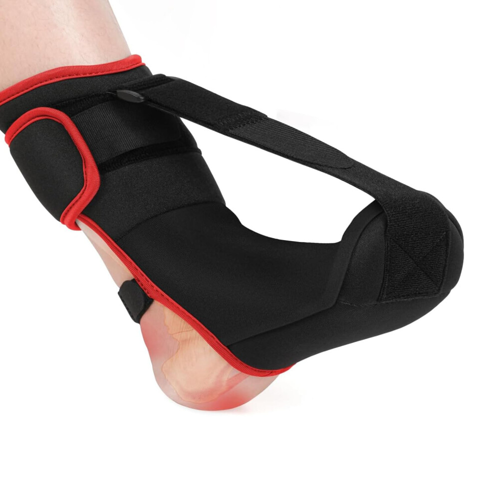 Gray Plantar Fasciitis Night Splint With Adjustable Dorsiflexion Strap For Foot Pain Relief M