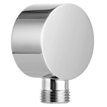 Wall Mounted Brass Shower Hose Connector with G1/2 Thread, Round Handheld Supply Elbow for Bathroom Fixtures