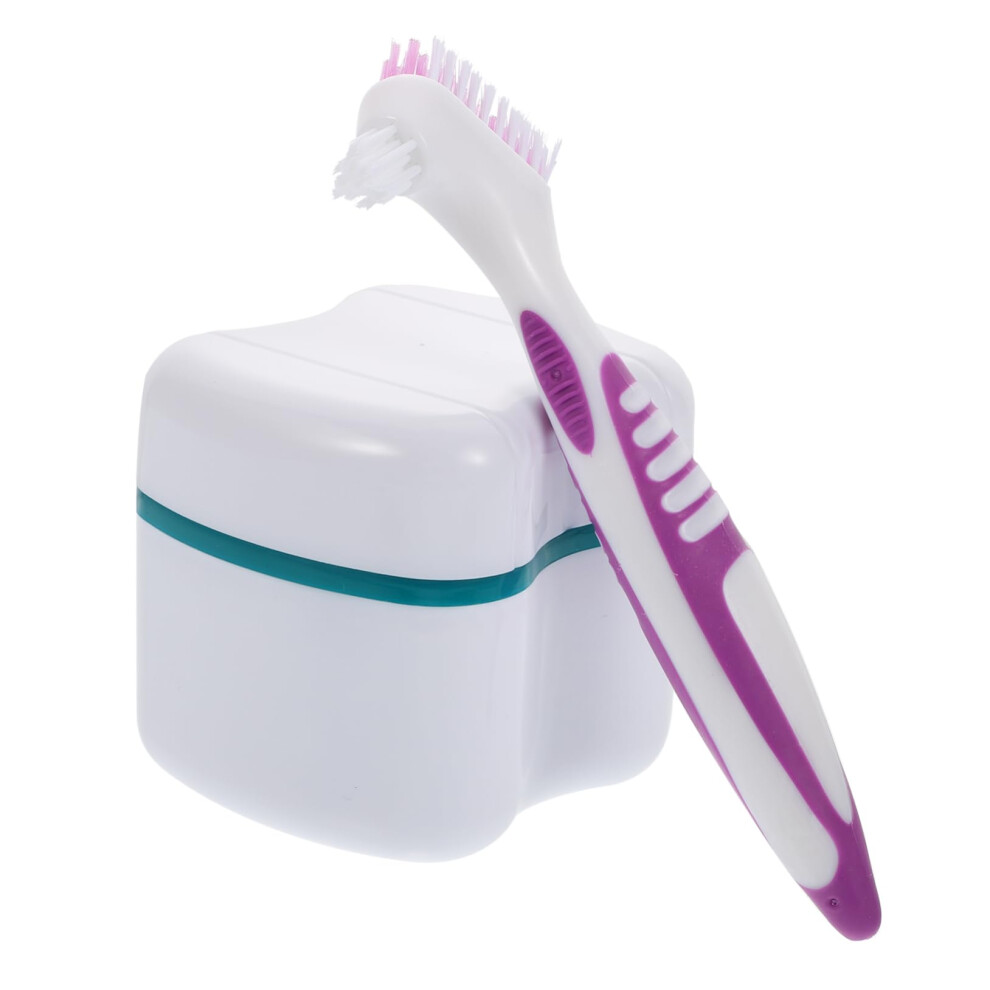 Denture Cleaning Brush with Dual Head Design and Angled Small Brush for Precise Gap Cleaning