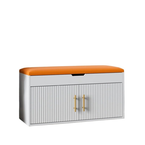 Adjustable Shoe Storage Bench with Cushion for Entryway, SpaceSaving Flip Design Small Size
