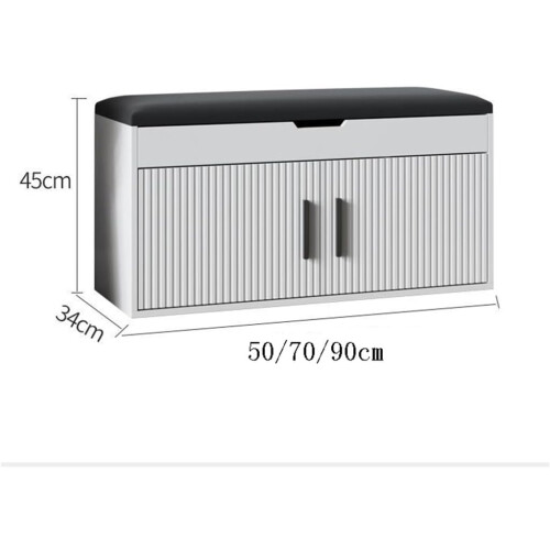 Adjustable Shoe Storage Bench with Cushion for Entryway, SpaceSaving Flip Design Small Size 1