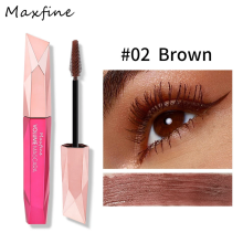 (#02 Brown) MAXFINE Colour Silk Fiber False Lash Mascara Waterproof Eyelash Extension Volume