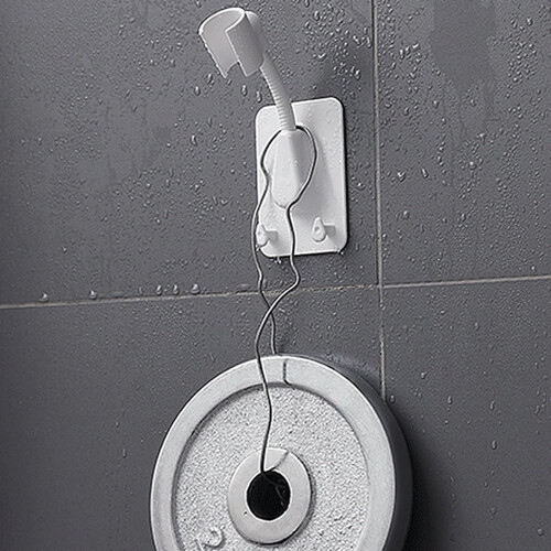 Adjustable Shower Head Holder Wall Mounted NoDrill Adhesive Bracket for Handheld Bathroom 2