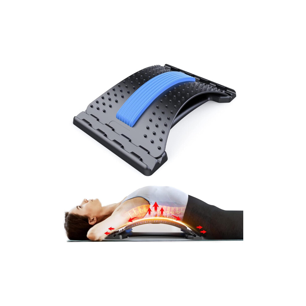 Adjustable Back Stretcher with 3Level Height for Pain Relief and Posture Correction