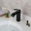 Black Waterfall Bathroom Basin Faucet Solid Brass Deck Mounted Sink Mixer Tap 3