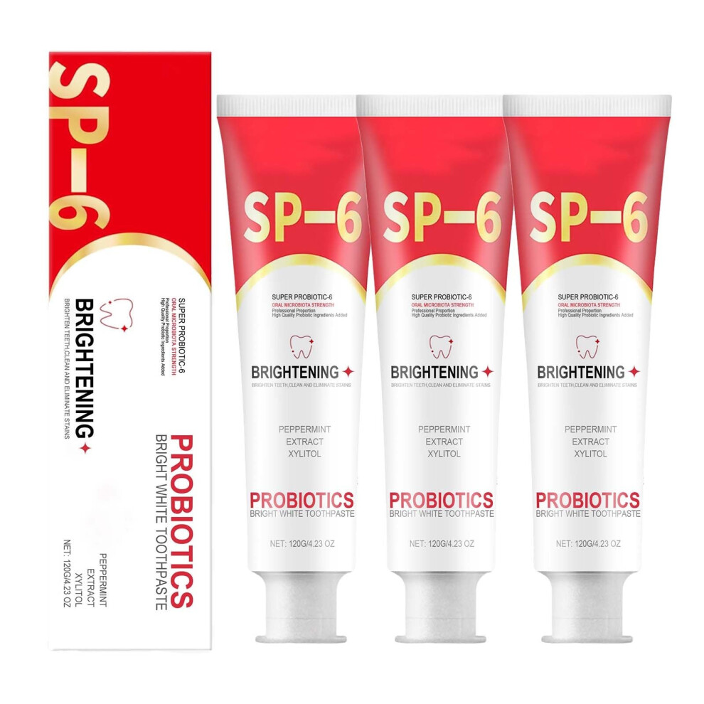 Probiotic Toothpaste Triple Pack with Whitening, Fresh Mint, and LongLasting Fresh Breath