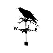 Stainless Steel Crow Weather Vane Wind Direction Indicator for Garden or Farm Yard Outdoor Decor