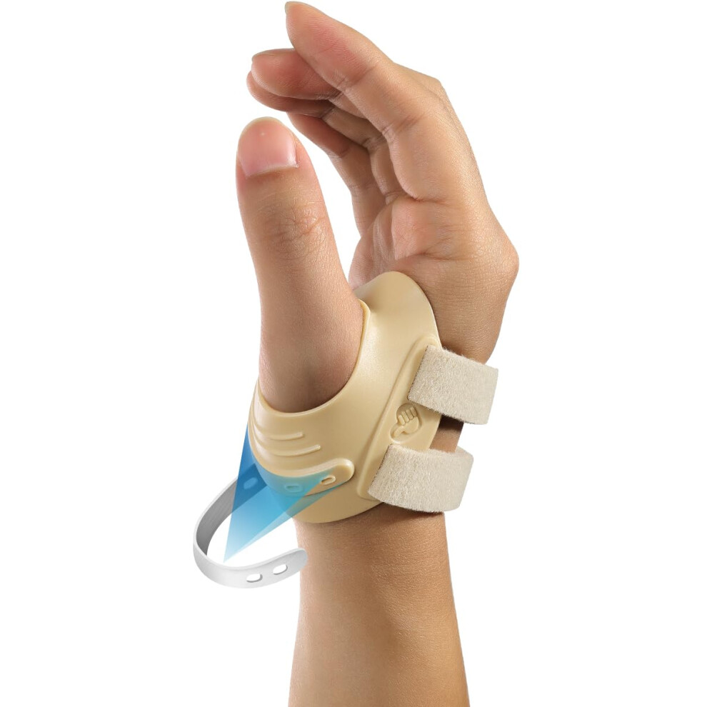 Thumb Brace with Ergonomic Metal Splint for Arthritis Pain Relief, Adjustable CMC Thumb Support, Khaki