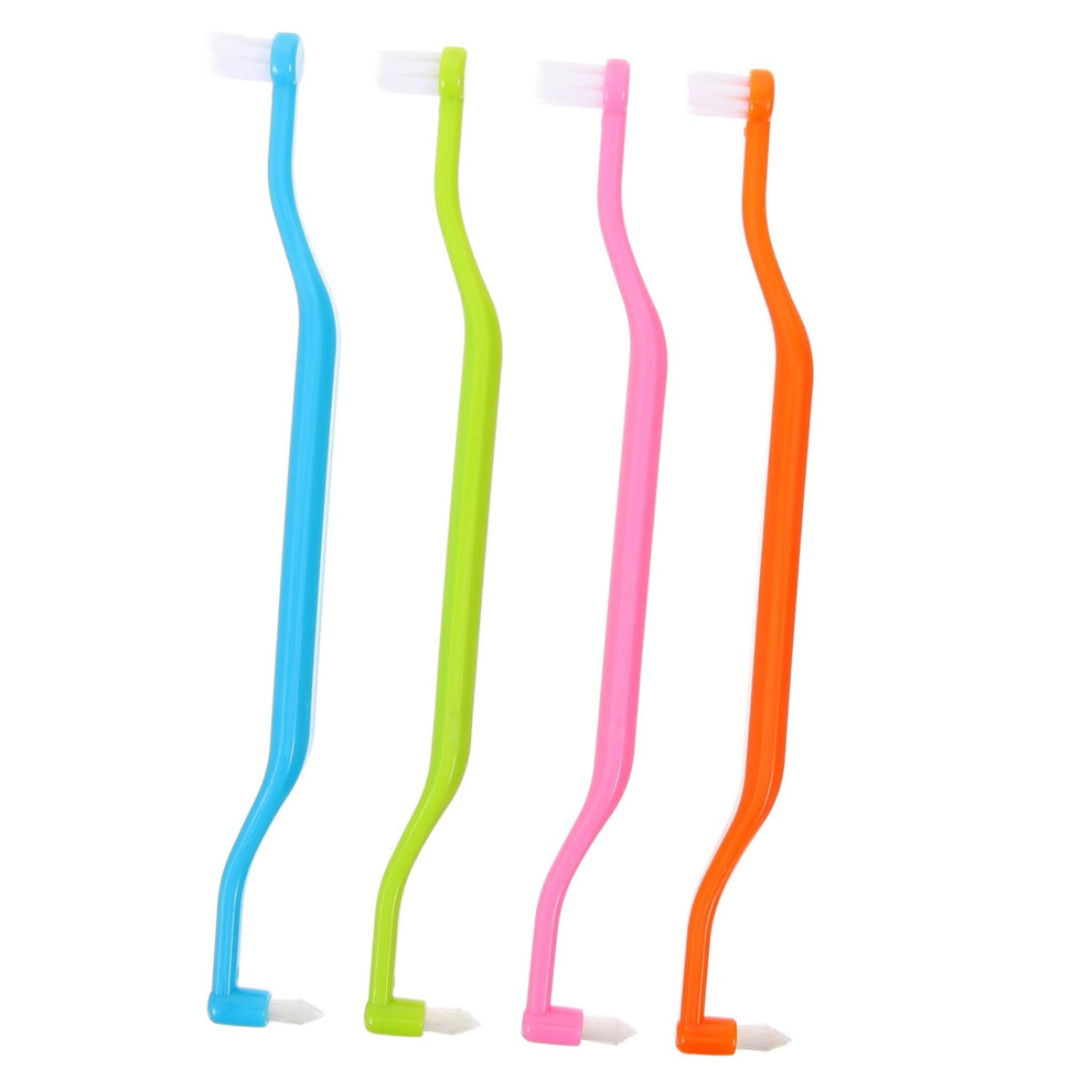 Orthodontic Toothbrush with Tapered Bristles for Braces and Dentures, Ergonomic Grip, Travel Size