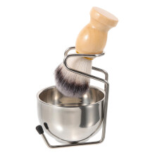 Professional Shaving Brush Set with Ergonomic Grip and Bowl for Men's Wet Shaving Kit