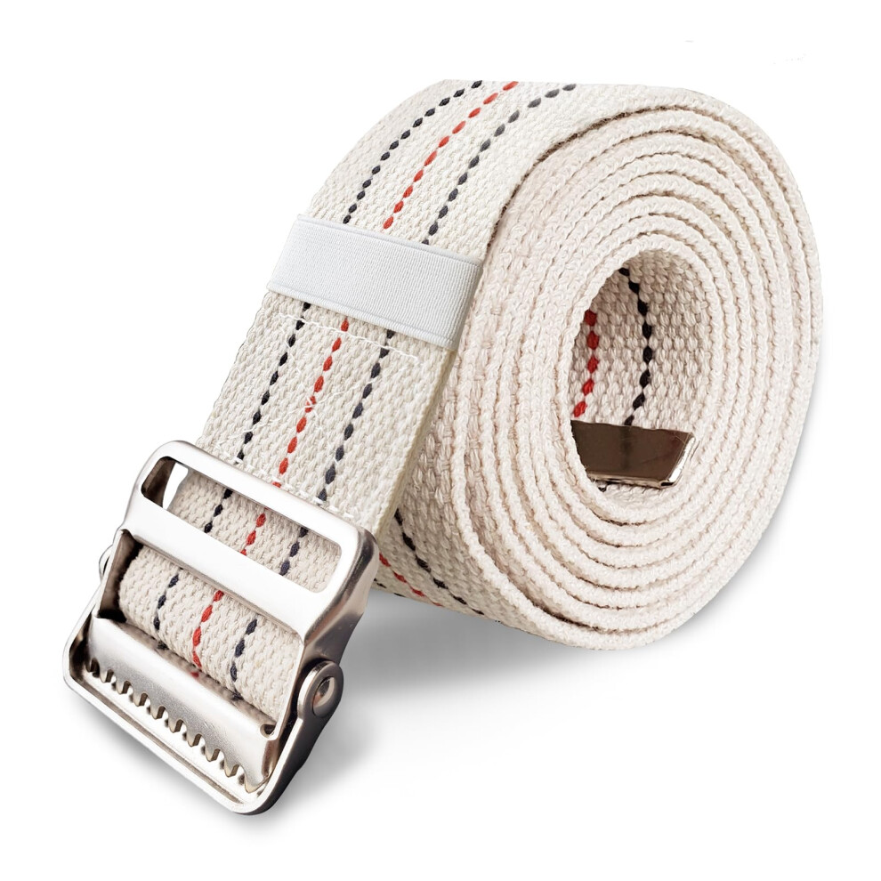 Gait Belt with Metal Buckle, 60 Inch Adjustable Heavy Duty Transfer Belt for Seniors, 350lb Capacity
