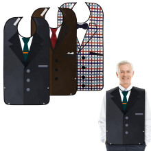 Adult Bibs Waterproof Washable with Crumb Catcher, Full Chest Protection and Adjustable Neck Closure