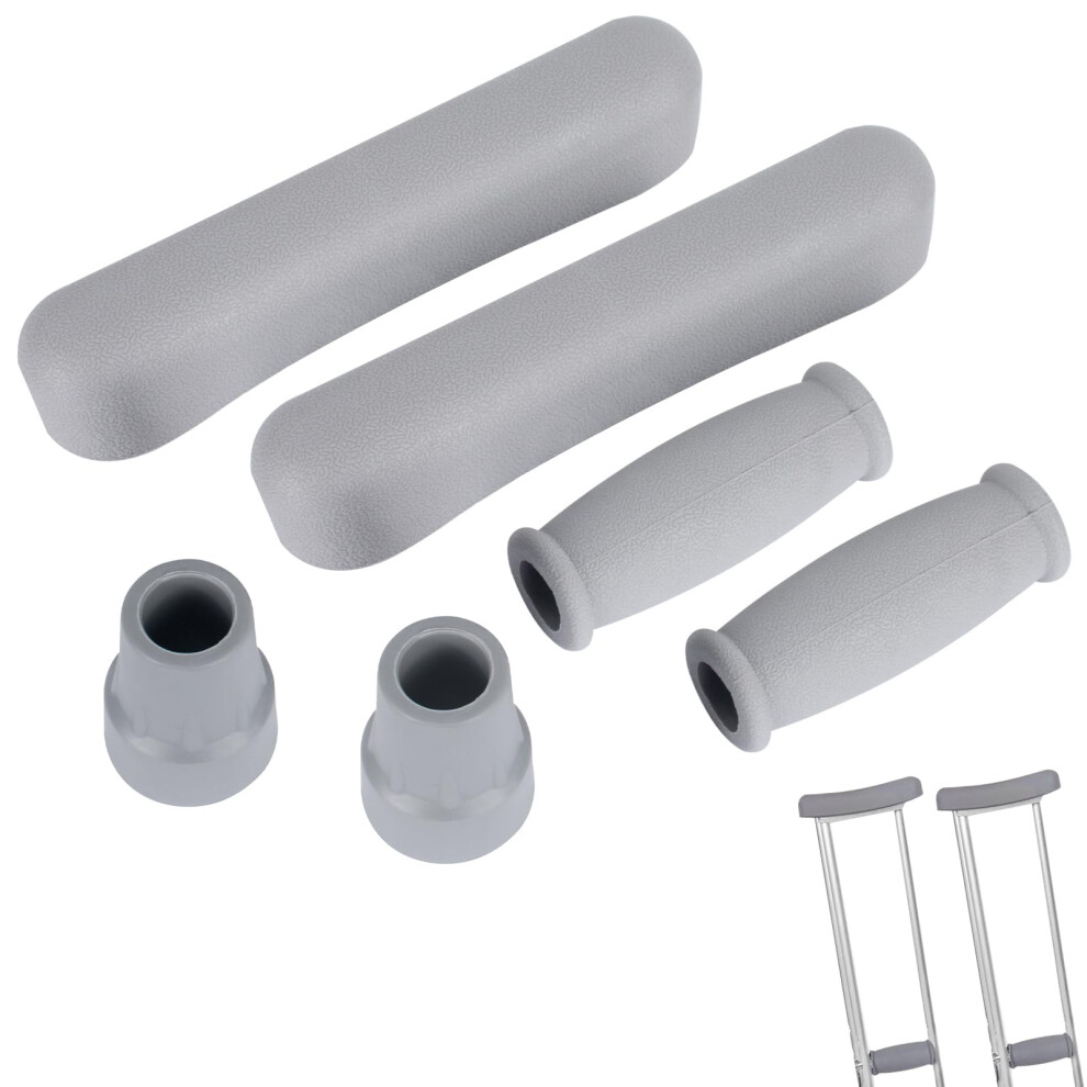 Crutch Pads and Accessories Kit with PressureRelief Underarm Pads, Antislip Grips, Durable Foot Caps