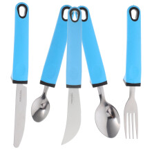 Adaptive Eating Utensils with Ergonomic Nonslip Handle for Elderly and Disabled, Stainless Steel Fork and Spoon Set