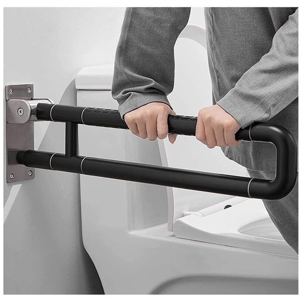 Grab Bar for Bathroom with Foldable Rotation Design, AntiSlip Grip and Glow Strip for Elderly