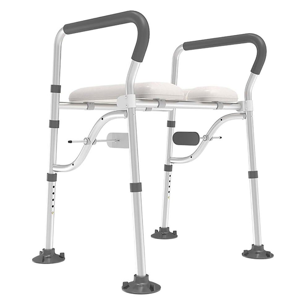 Raised Toilet Seat with Handles, Adjustable Height and Width, 550lbs Capacity for Elderly and Disabled