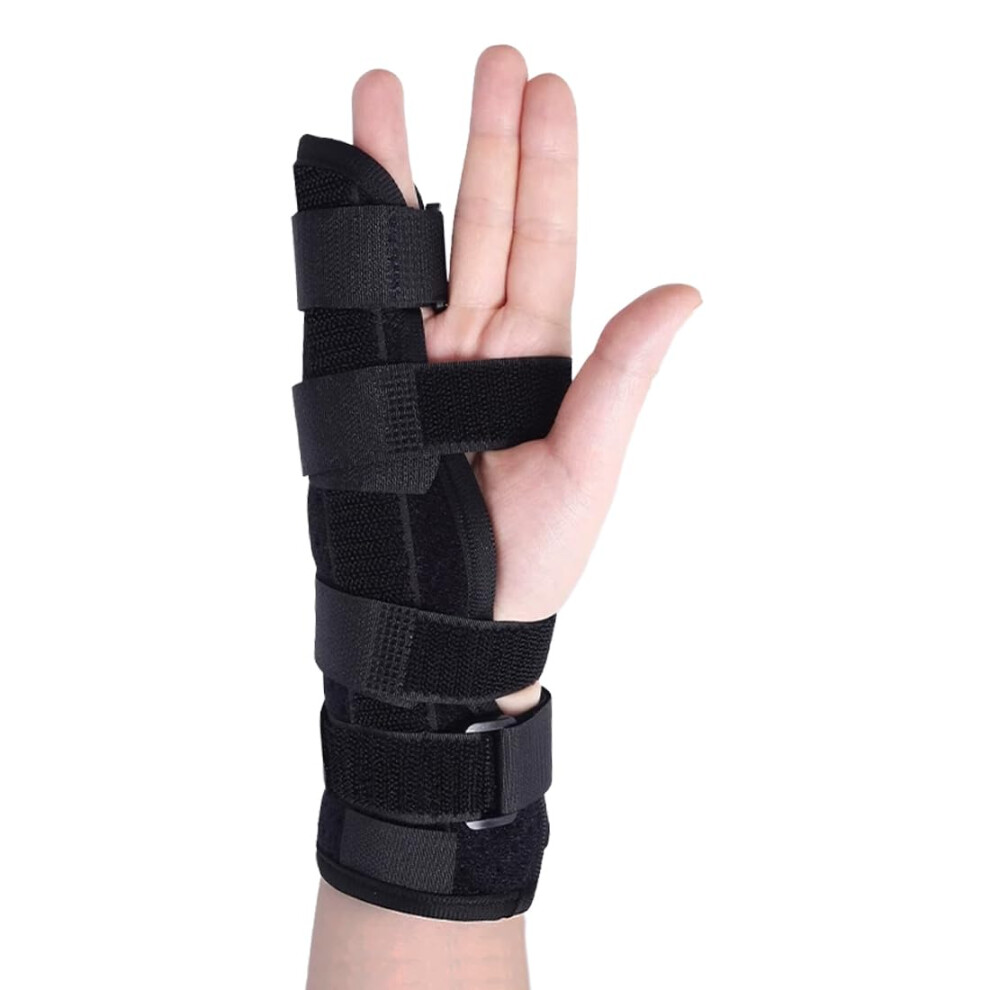 Finger Splint and Hand Brace with Dual Aluminum Support, Adjustable Metacarpal Support for Fracture