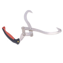 Heavy Duty Firewood Tongs with Ergonomic Push Handle for Effortless Log Handling in Garden